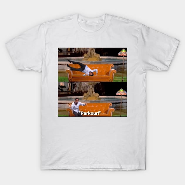 Parkour on the Friends couch T-Shirt by GloriousWax